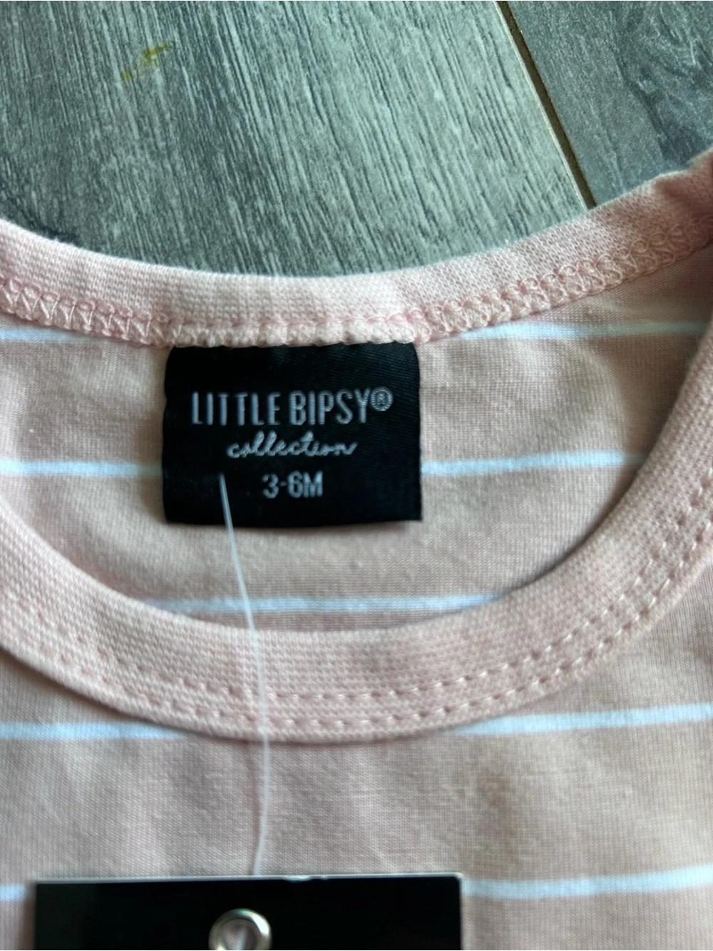 Little Bipsy Light Pink & White Striped Tank Top with Pocket